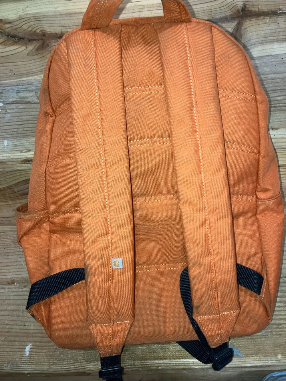 Carhartt Orange Canvas Backpack with Front Zip Pocket